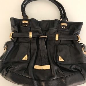 B Makowsky Bag in Black and Gold